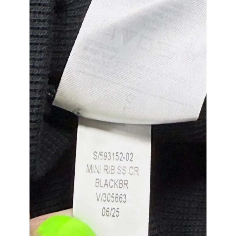 Banana Republic Men's Large Mini Rib Short Sleeve Crew Neck T-Shirt Black